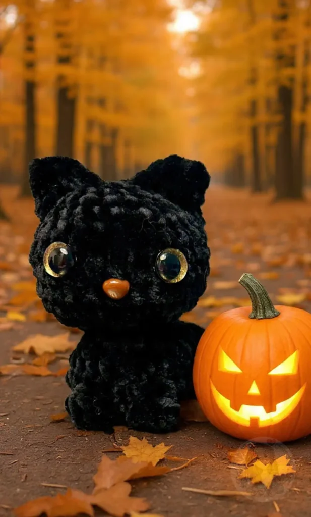 Crochet Halloween Black Cat