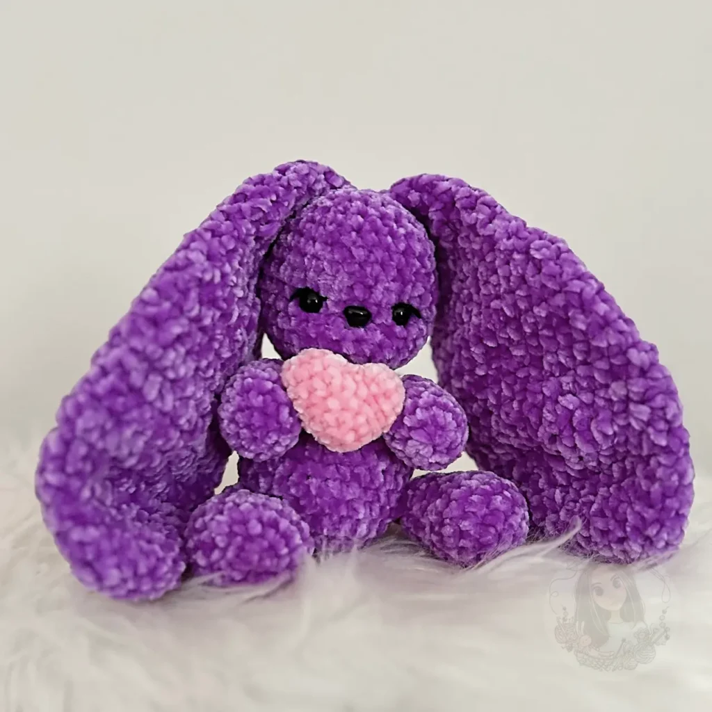 Crochet Purple Bunny with Heart