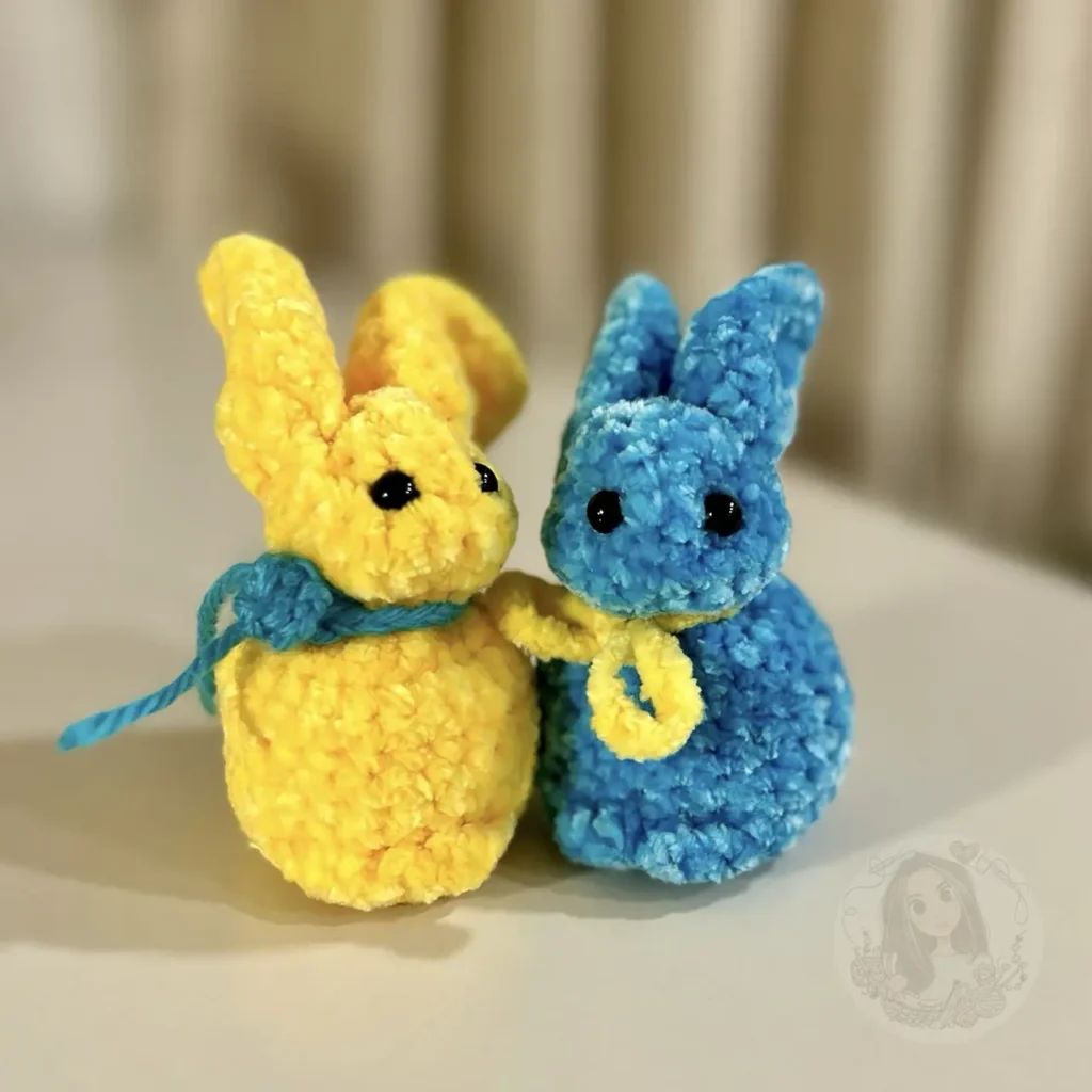 Crochet Yellow & Blue Bunnies