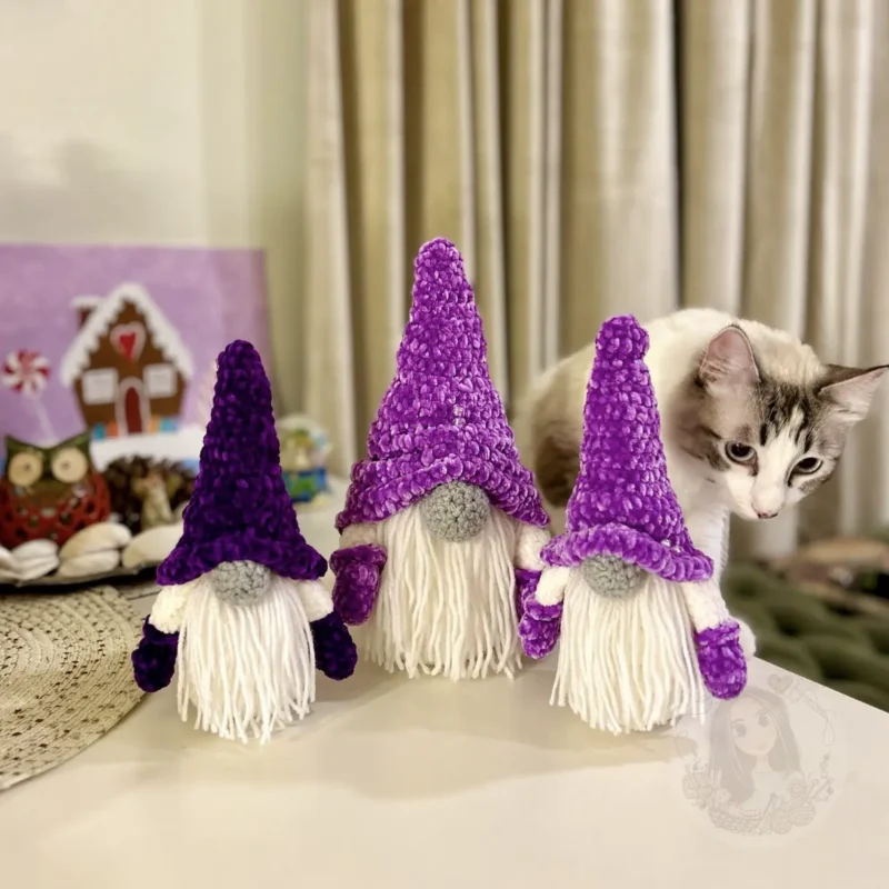 Crochet Purple Christmas Gnomes Crochet Purple Christmas Gnomes