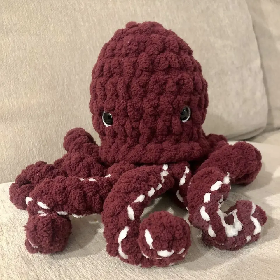 Crochet Burgundy Octopus